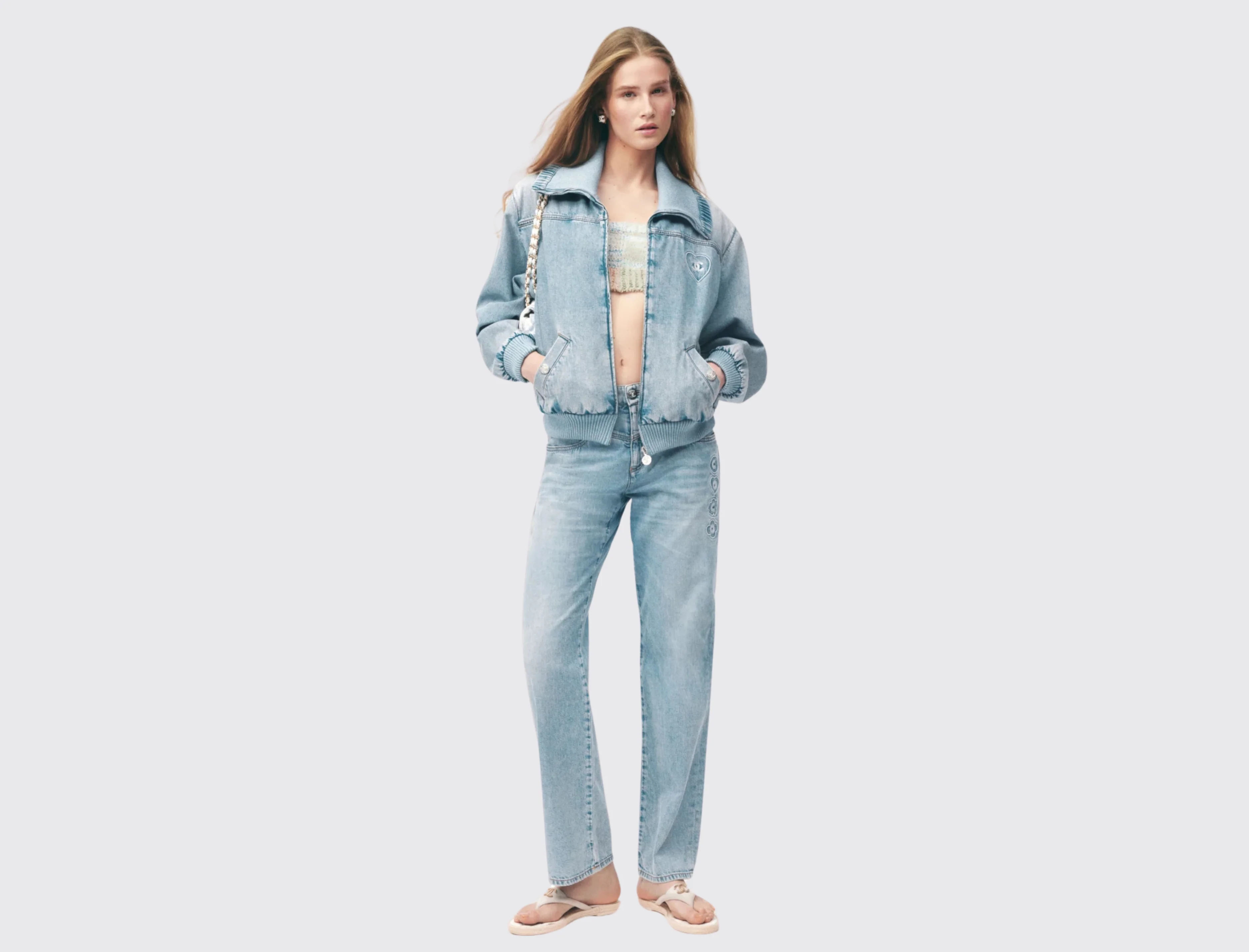 Logo Embroidered Denim Jacket - Image 3